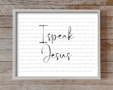 I Speak Jesus lyrics in PDF format.